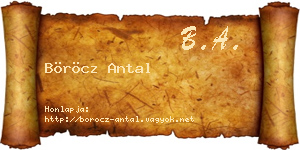 Böröcz Antal névjegykártya